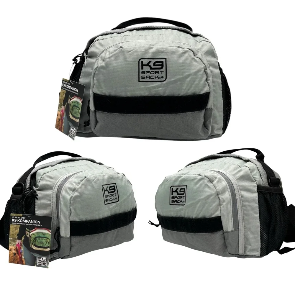 K9 Sport Sack Kompanion Shoulder Hip Dog Walking Supply Pack Glacier Gray Black
